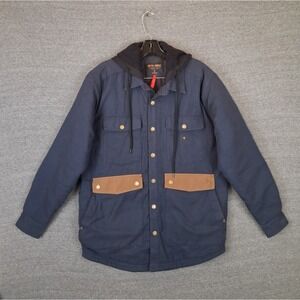 Smith Rogue Mens Jacket Small‎ Blue Snap Hooded Shacket Montana SR41 Outdoor